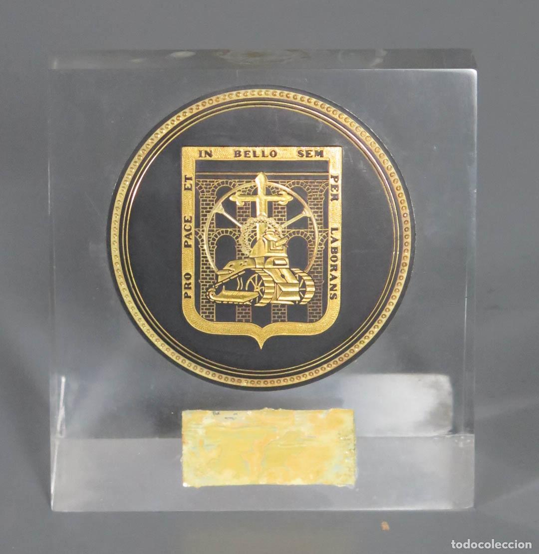 Militaria: METOPA. BASE MIXTA DE SEGOVIA, PRO PACE ET IN BELLO SEMPER LABORANS. SEGOVIA. DAMASQUINO