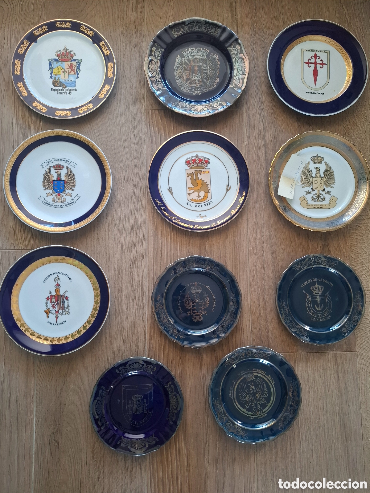 Military Antiques: Lote 11 platos escudos militares de Cartagena, las Palmas tercio de la legi&oacute;n,etc