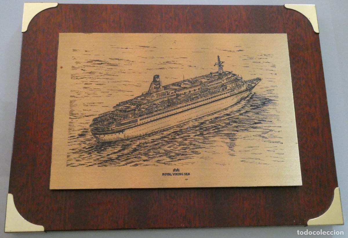 Militaria: METOPA DE BUQUES BARCOS NAVEGACI&Oacute;N CIVIL. ROYAL VIKING SEA. 25X19CM. 600GR