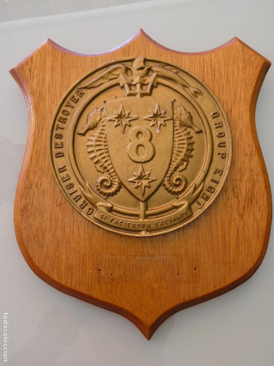 Militaria: METOPA MILITAR. US ARMY NAVY CRUISER DESTROYER GROUP 8 USS THEODORE ROOSVELT 31CM 850GR