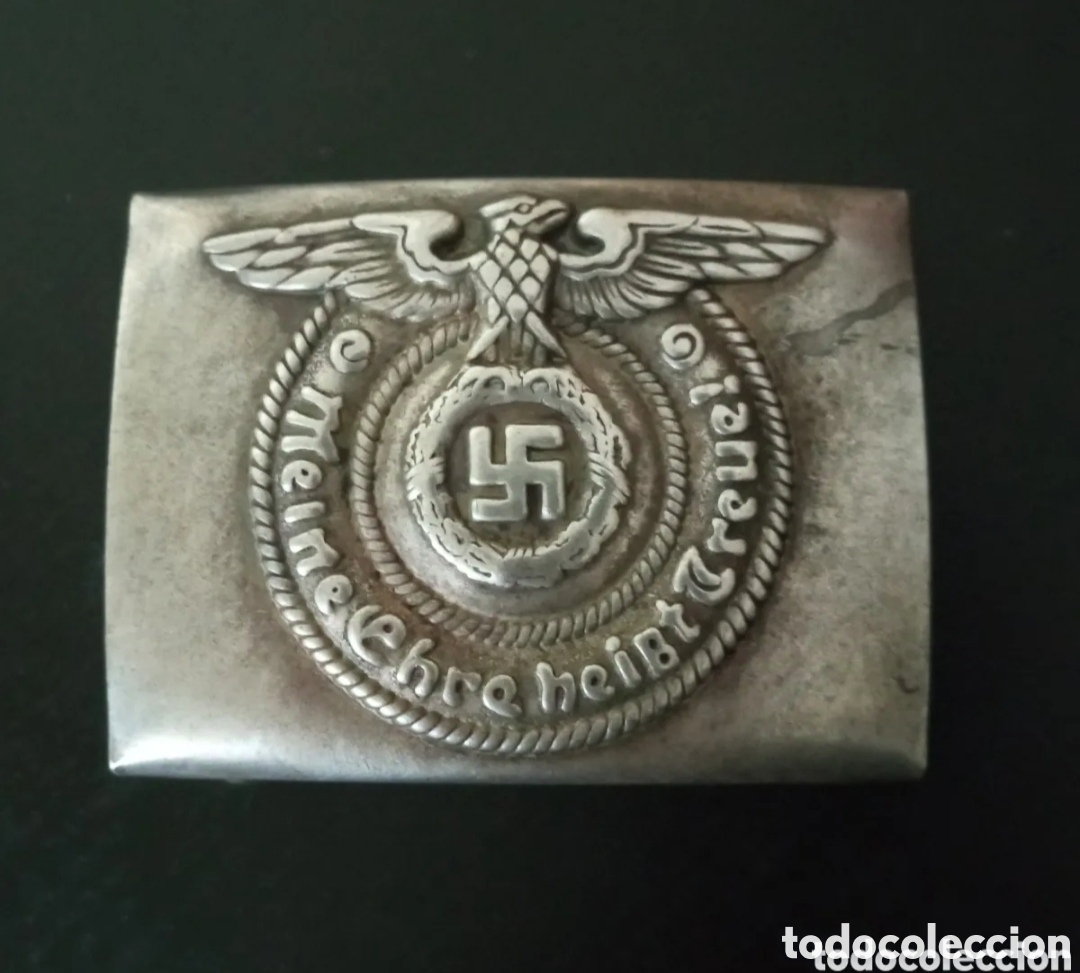 Militaria: HEBILLA CINTUR&Oacute;N WAFFEN SS. TERCER REICH. GUERRA MUNDIAL. ALEMANIA NAZI