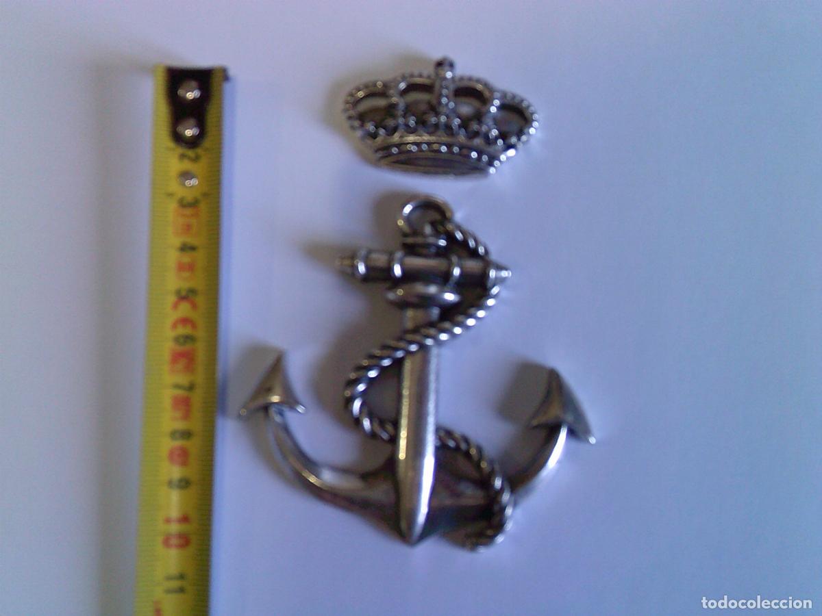 Militaria: S&iacute;mbolo met&aacute;lico de la Armada Espa&ntilde;ola gran tama&ntilde;o