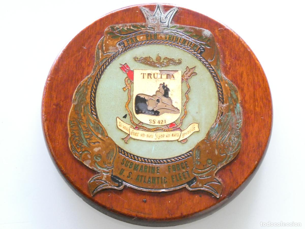 Militaria: METOPA MILITAR. EJ&Eacute;RCITO ESTADOS UNIDOS. US NAVY SUBMARINO SS 421 TRUTTA ATLANTIC FLEET. 18CM. 330GR