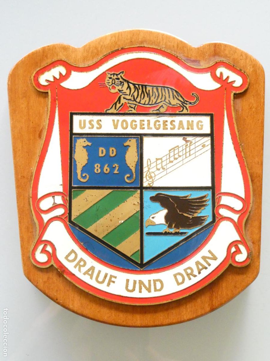 Militaria: METOPA MILITAR. EJ&Eacute;RCITO ESTADOS UNIDOS. US NAVY DESTRUCTOR USS VOGELGESANG DD862. 18CM. 300GR