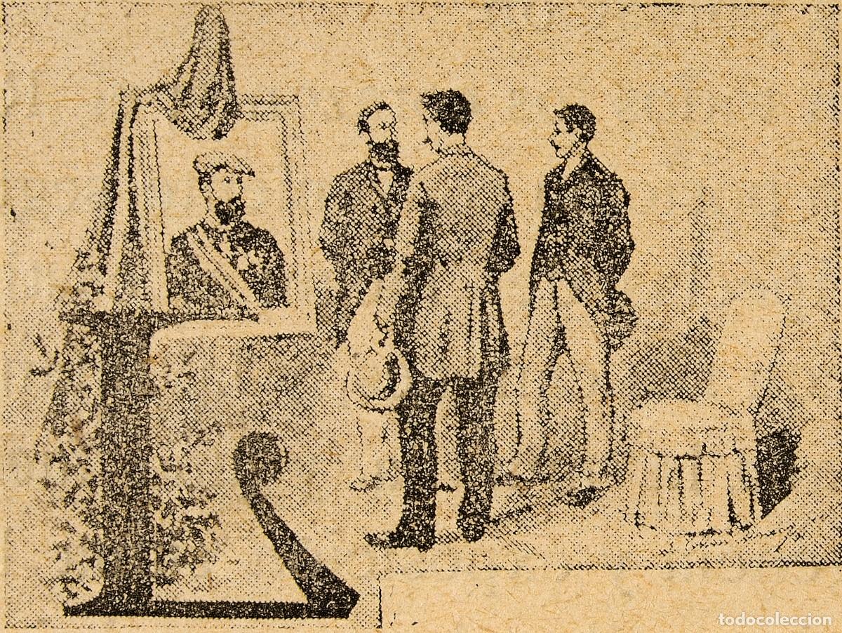 Militaria: R&Eacute;PLICA L&aacute;mina Don Carlos ense&ntilde;a cuadro en el C&iacute;rculo de Estella, Navarra, Guerra Carlista. Espa&ntilde;a.