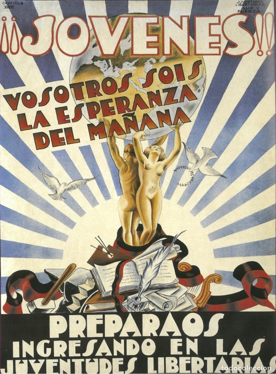 Militaria: R&Eacute;PLICA L&aacute;mina Juventudes Libertarias, Anarquistas, Federaci&oacute;n Ib&eacute;rica. Pre Guerra Civil Espa&ntilde;ola