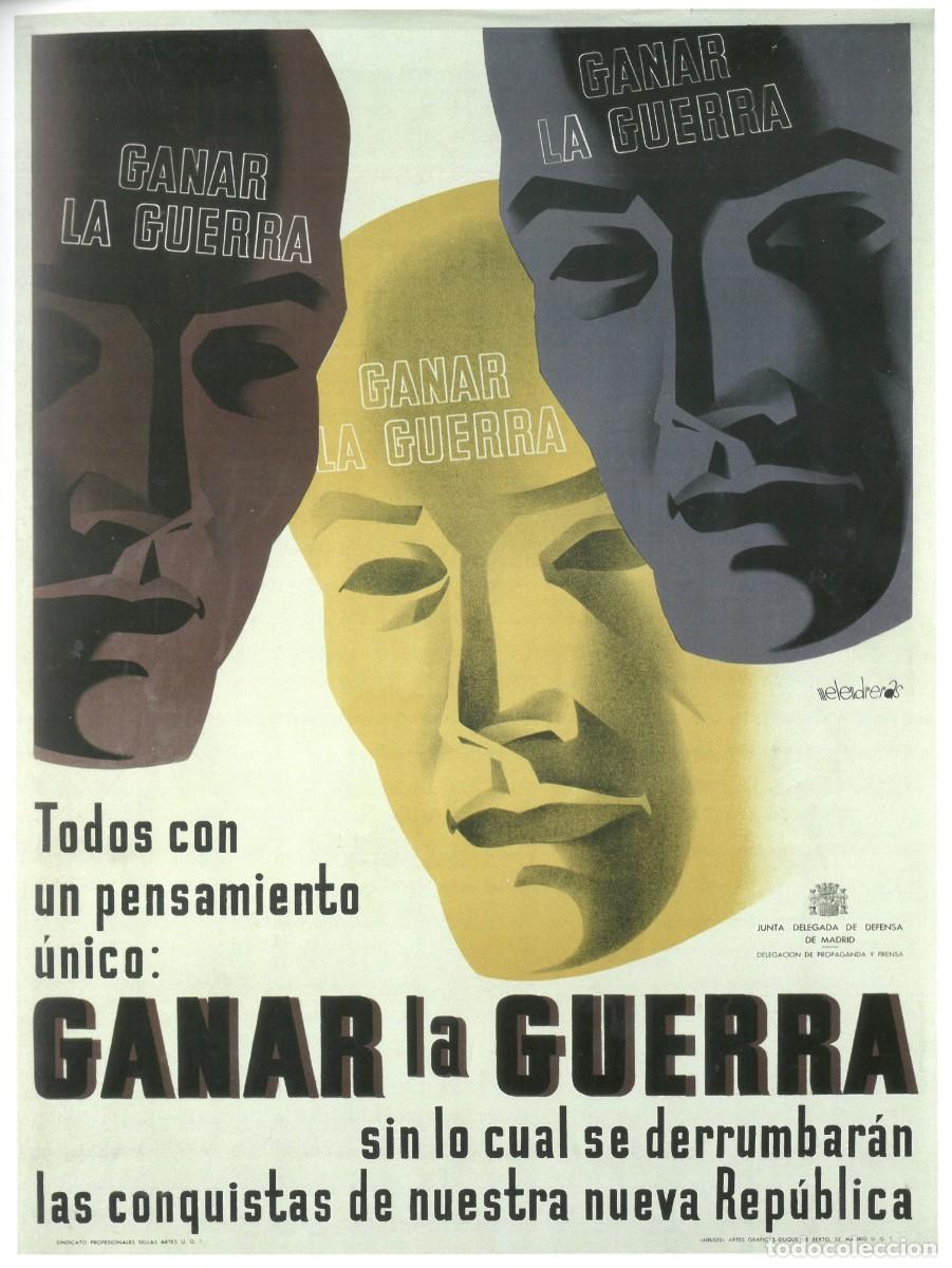 Militaria: R&Eacute;PLICA L&aacute;mina Junta de Defensa de Madrid. Primero ganar la Guerra. Guerra Civil Espa&ntilde;ola. UGT. 1936