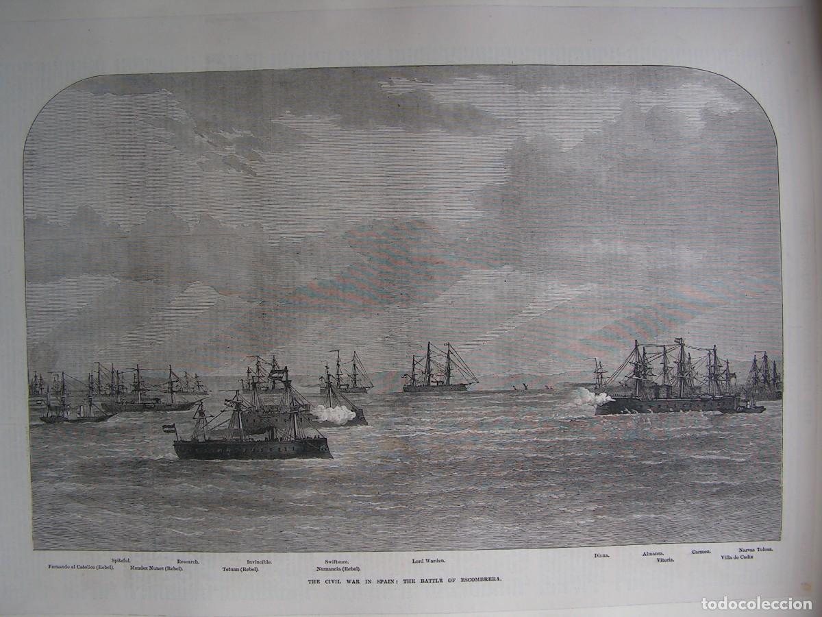 Militaria: R&Eacute;PLICA L&aacute;mina Batalla Naval de Escombrera, Murcia, 1873. Guerras Carlistas. Espa&ntilde;a.
