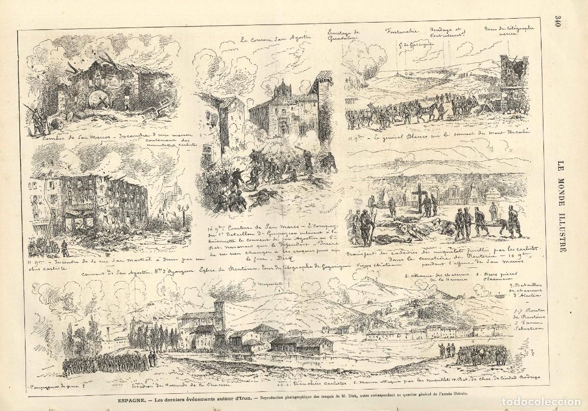 Militaria: R&Eacute;PLICA L&aacute;mina Sitio de Ir&uacute;n, Guip&uacute;zcoa, 1874. Guerras Carlistas. Espa&ntilde;a