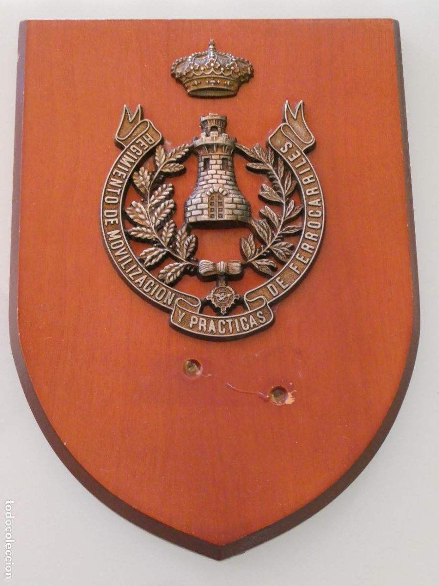 Militaria: METOPA MILITAR. REGIMIENTO DE MOVILIZACI&Oacute;N PR&Aacute;CTICAS FERROCARRILES. INGENIEROS ZAPADORES 25CM. 640GR