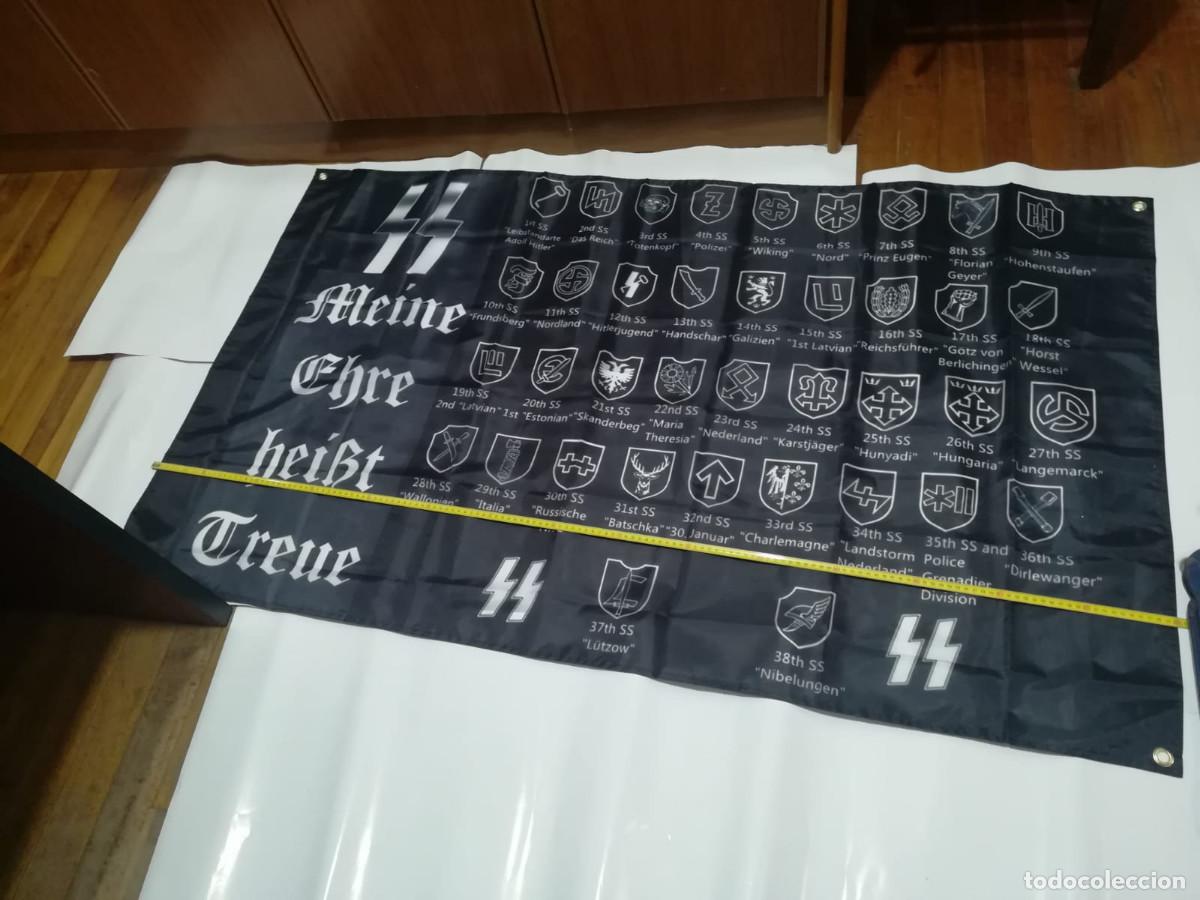 Military Antiques: BANDERA SS SCHUTZSTAFFEL DIVISIONES DIVISIONEN EHRE GERMAN REICH HITLER NAZI FLAG FAHNE ESVASTICA