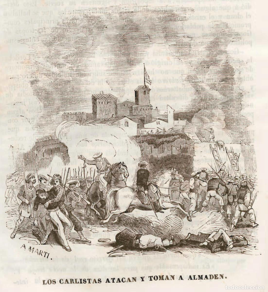 Militaria: R&Eacute;PLICA L&aacute;mina Ataque y Toma de Almad&eacute;n, Ciudad Real, 1836. Guerras Carlistas. Espa&ntilde;a