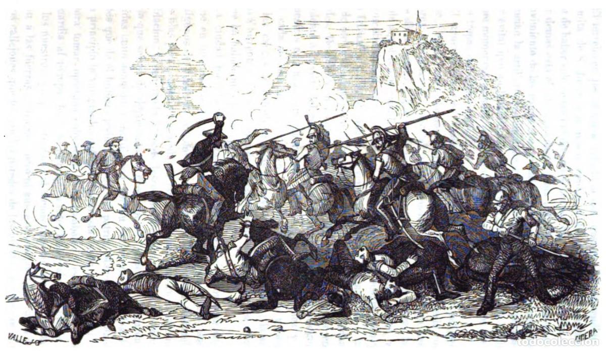Militaria: R&Eacute;PLICA L&aacute;mina Batalla de Huesca, Arag&oacute;n, 1837. Guerras Carlistas. Espa&ntilde;a
