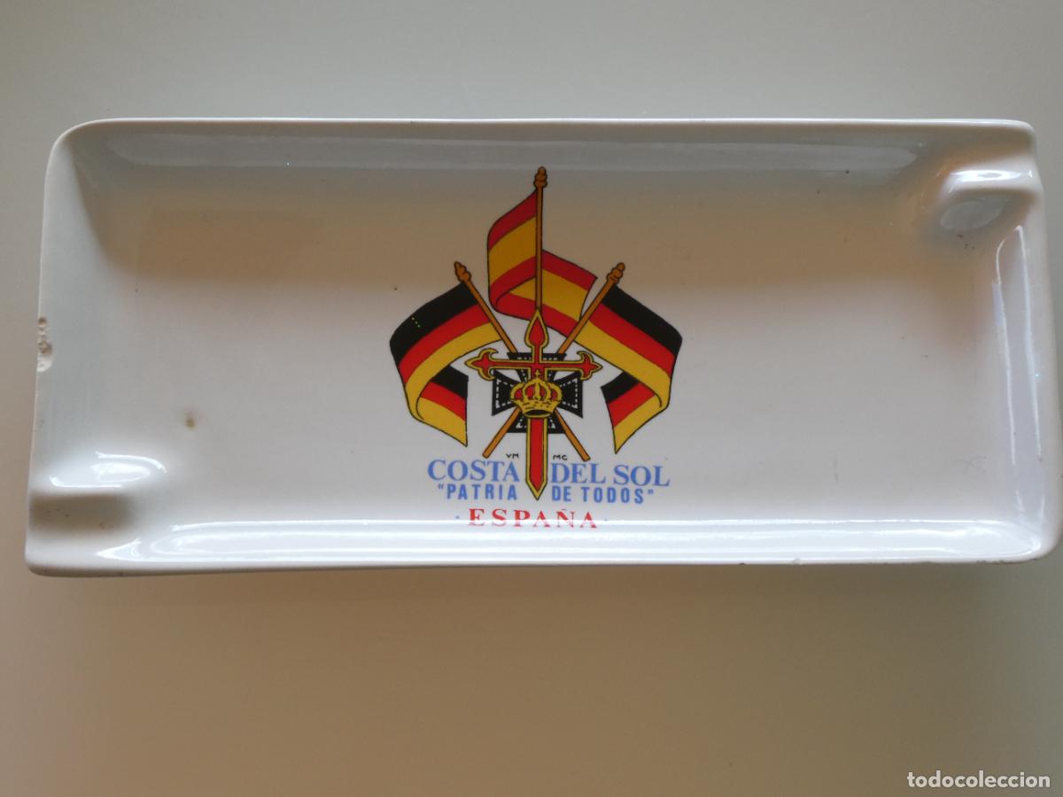 Military Antiques: CENICERO BANDEJA DE CER&Aacute;MICA. EJ&Eacute;RCITO ALEMANIA ESPA&Ntilde;A. COSTA DEL SOL M&Aacute;LAGA. 23CM. 410GR