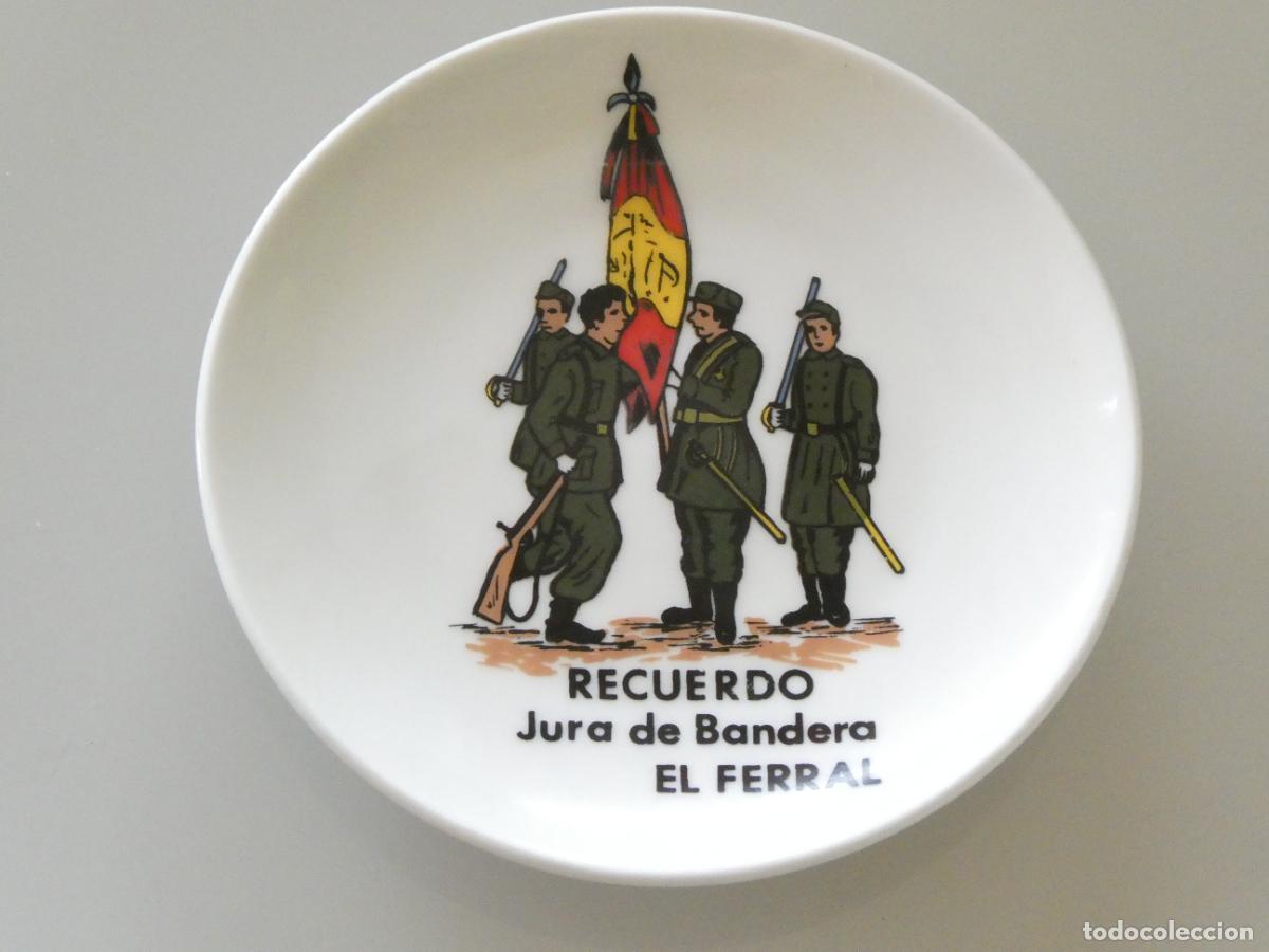Militaria: CENICERO CER&Aacute;MICA MILITAR. JURA DE BANDERA EL FERRAL CIR 12, LE&Oacute;N. MILI. 12CM. 110GR