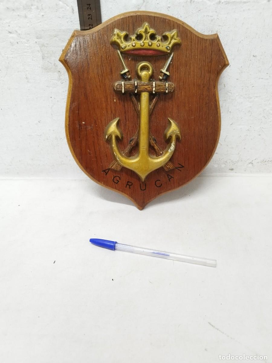Militaria: Antigua metopa militar, AGRUCAN infanter&iacute;a de marina espa&ntilde;ola. Franquista, &eacute;poca de franco.