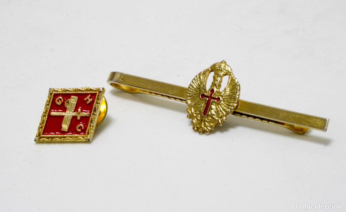 Military Antiques: PIN ESMALTADO ROMBO GUARDIA CIVIL Y PISACORBATAS DEL EJ&Eacute;RCITO