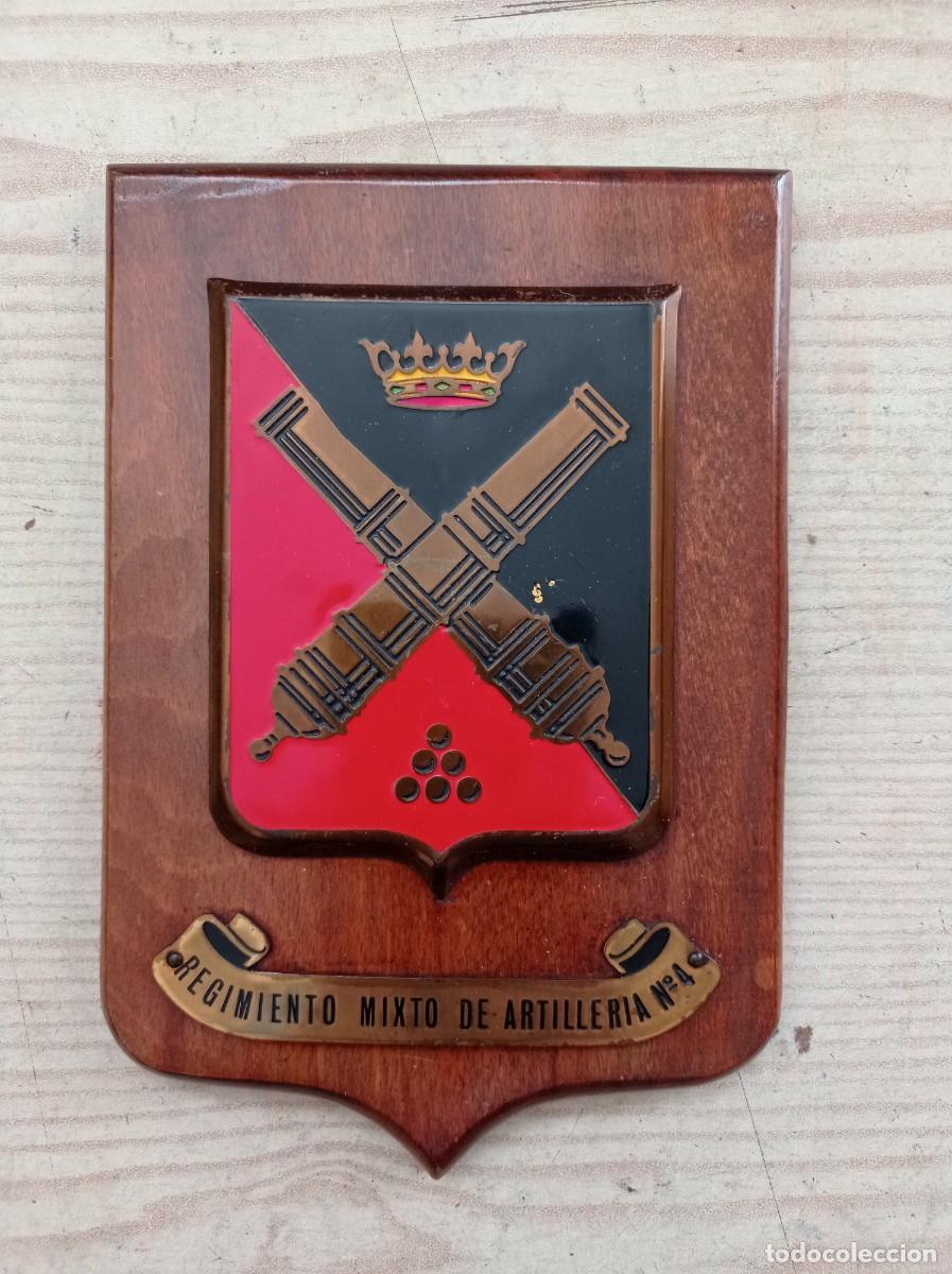 Military Antiques: Metopa Militar - Regimiento Mixto De Artilleria N&ordm; 4 - Esmaltada