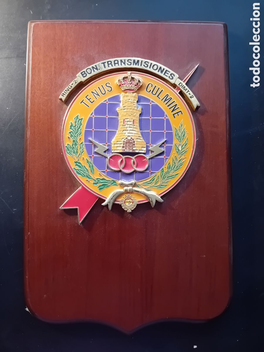 Military Antiques: METOPA RING 2 BON TRANSMISIONES DIMT 2 TENUS CULMINE. 30 X 20 CM. REGIMIENTO INGENIEROS INFANTER&Iacute;A