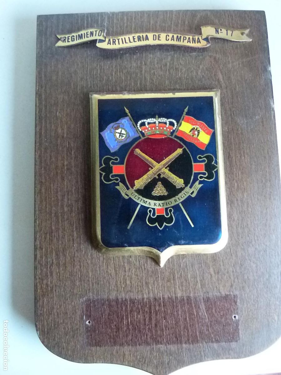 Militaria: REGIMIENTO ARTILLERIA CAMPA&Ntilde;A N&ordm; 17,VIEJA METOPA METAL ESMALTADO 25X17