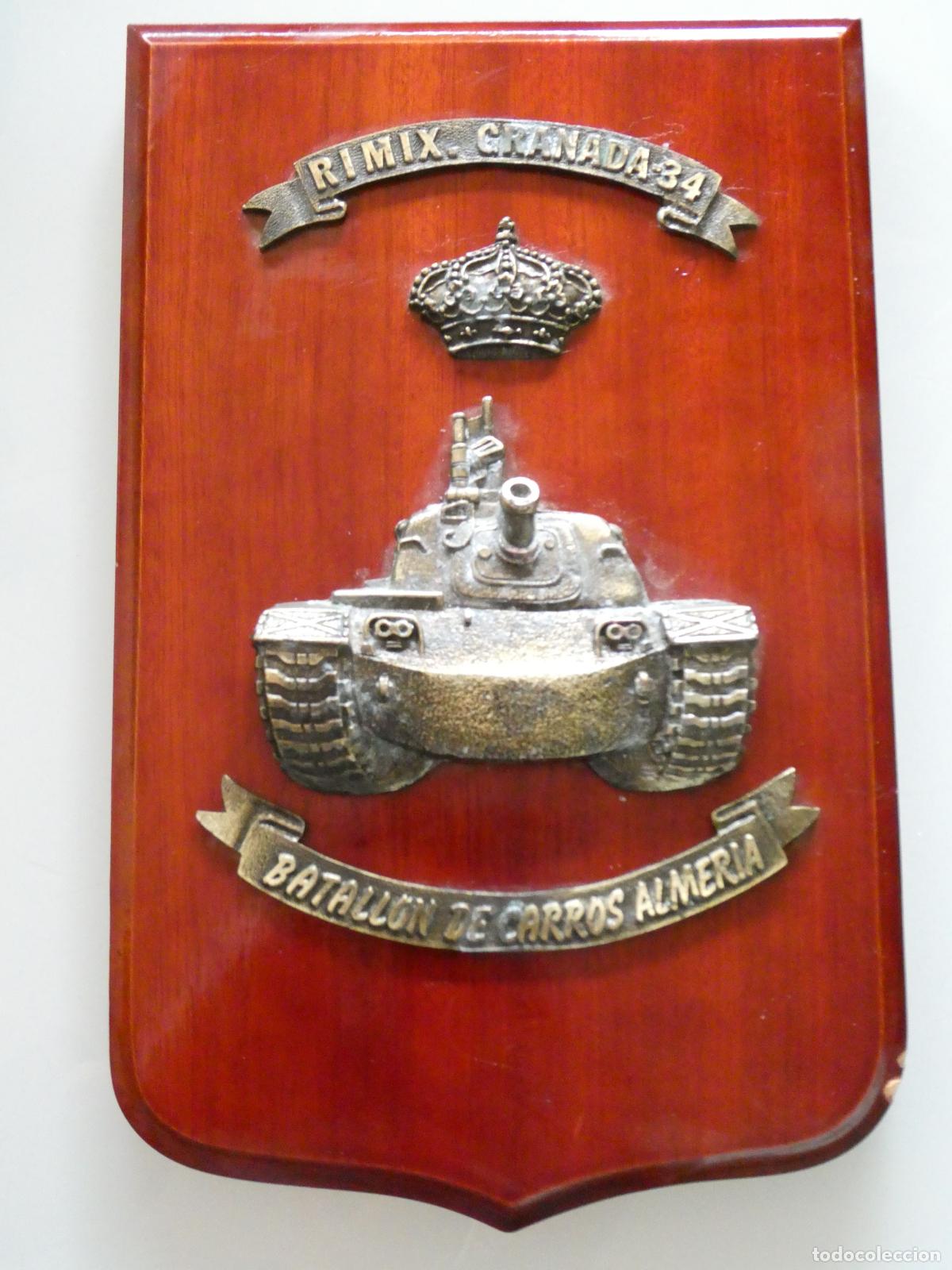 Militaria: METOPA MILITAR. RIMIX GRANADA 34 BATALL&Oacute;N DE CARROS ALMER&Iacute;A. 25X16CM. 560GR