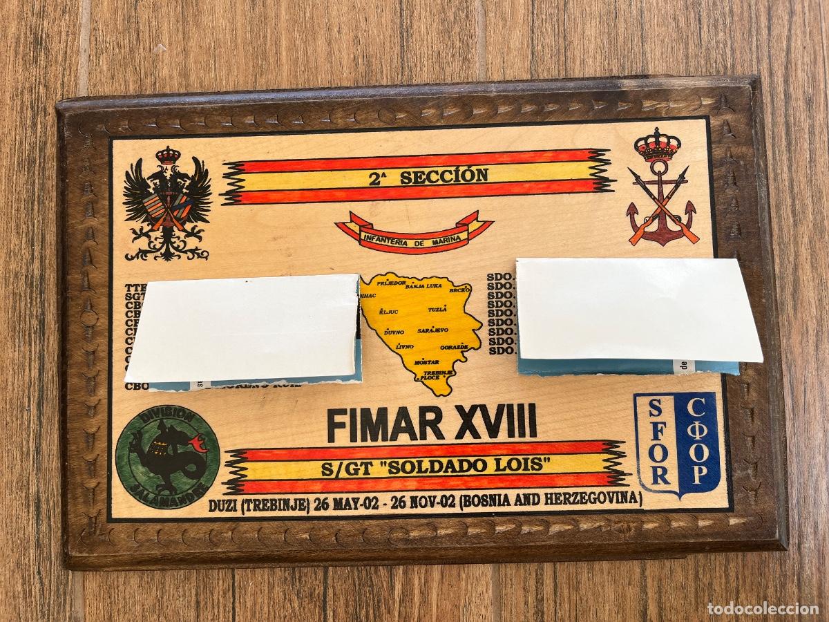 Military Antiques: Cuadro metopa en madera Eufor Fimar XVIII - BOSNIA - TREBINJE 2002 - GUERRA BALCANES