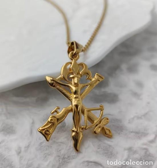 Militaria: Colgante del Cristo Legionario de Oro Chapado