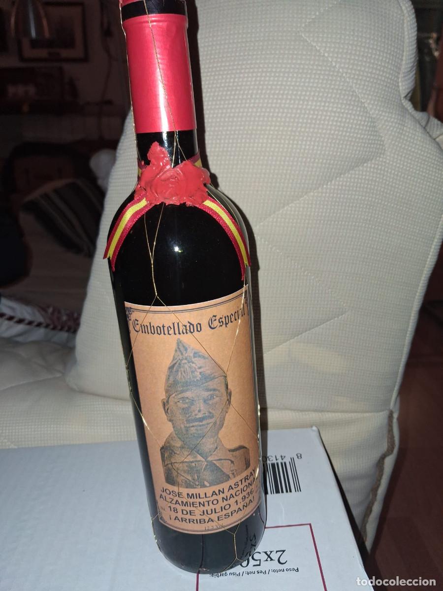 Militaria: Botella vino Millan Astray
