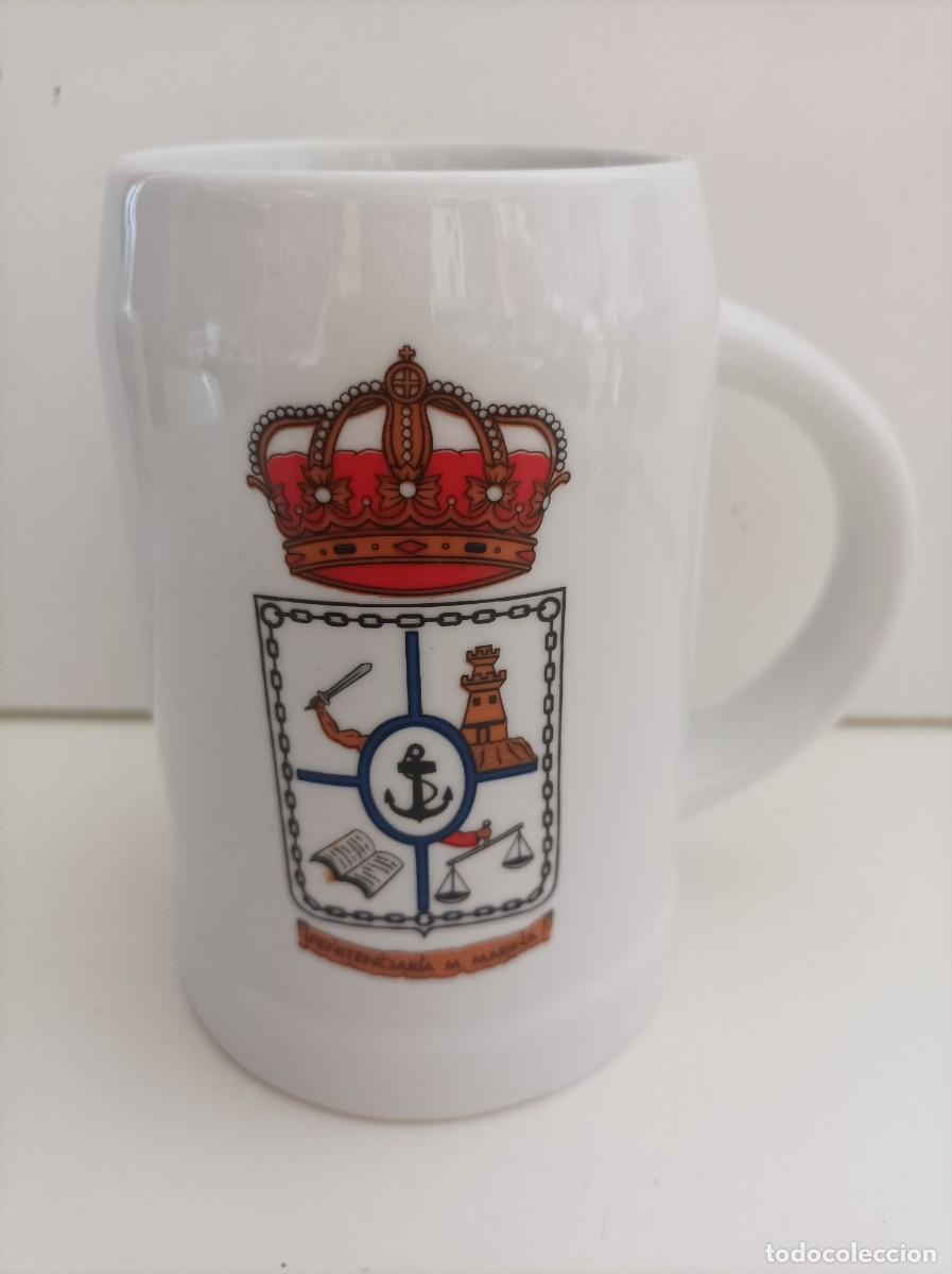 Militaria: Armada Espa&ntilde;ola. Jarra cer&aacute;mica. PENITENCIARIA MILITAR DE MARINA. CARTAGENA.