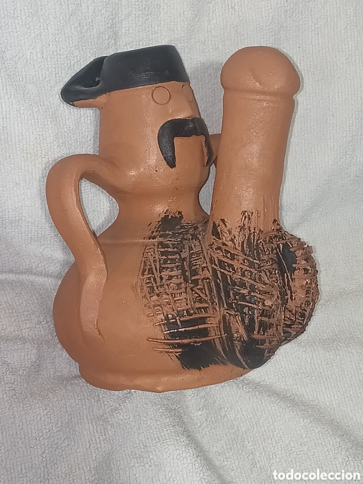 Militaria: BOTIJO PORR&Oacute;N BARRO ARCILLA GUARDIA CIVIL CON GRAN POLLA POLL&Oacute;N ERECTO