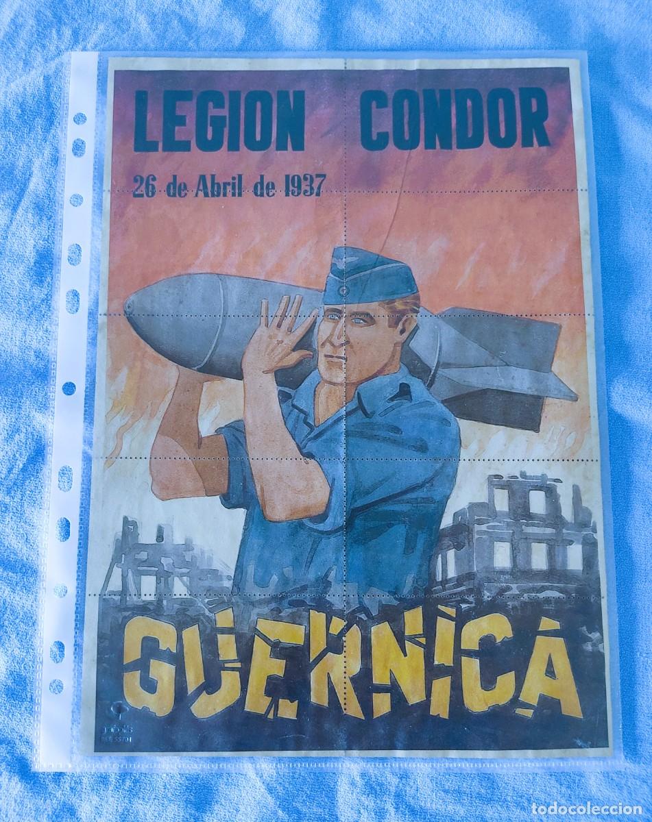 Militaria: LAMINA LEGION CONDOR GUERNICA CON CUPONES DE RACIONAMIENTO BERRIATU VIZCAYA POSGUERRA CIVIL
