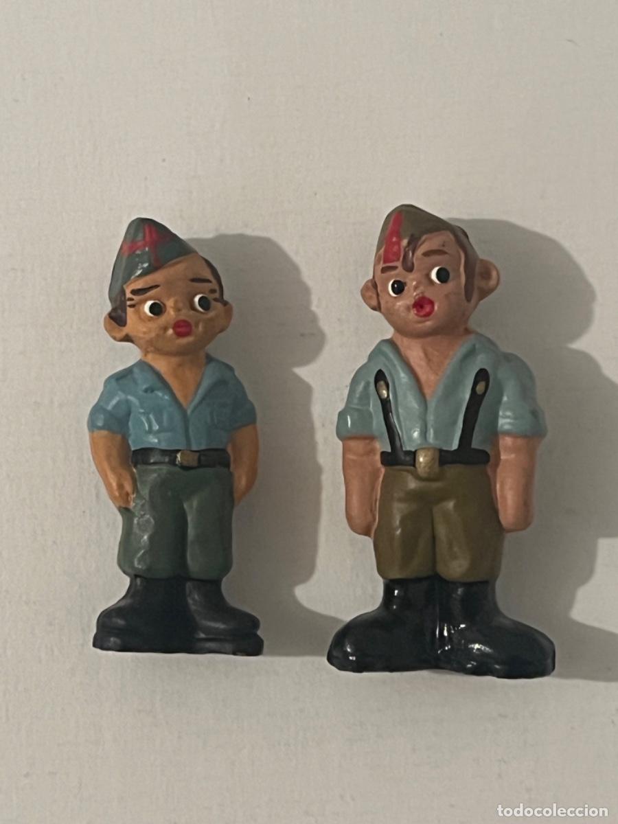 Militaria: 2 figuras barro pintadas a mano militares LEGI&Oacute;N