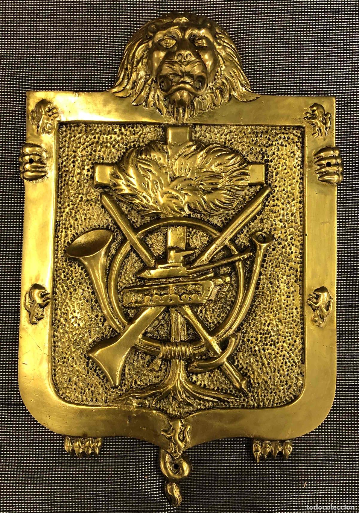 Militaria: ANTIGUA METOPA REGIMIENTO INFANTERIA VIZCAYA 21. REALIZADA EN BRONCE