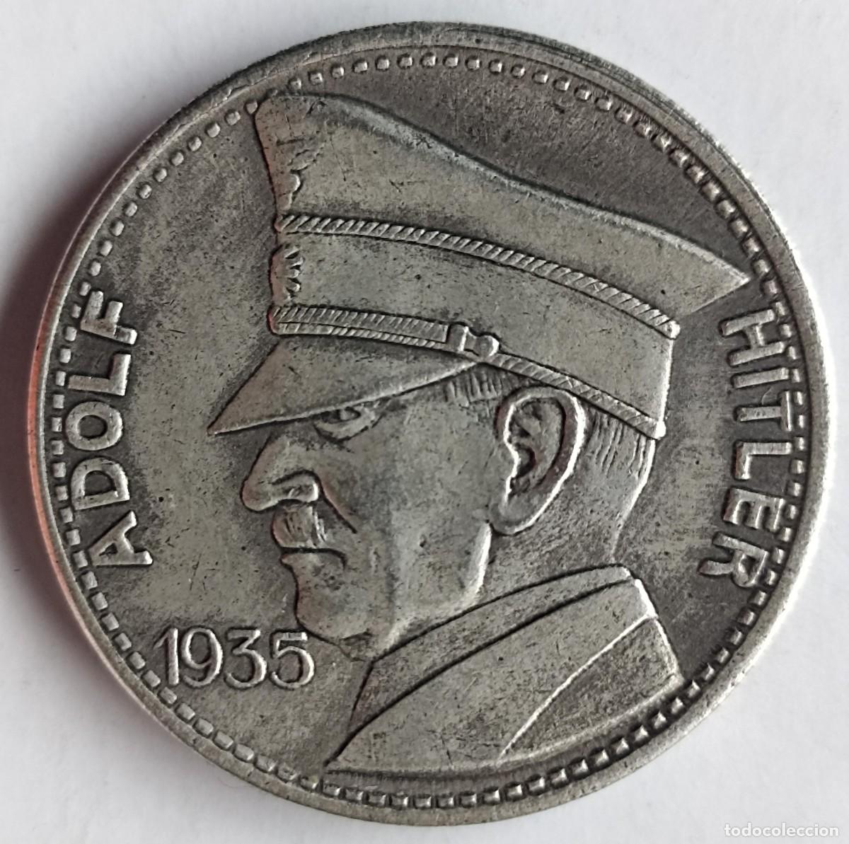 Militaria: Moneda Adolf Hitler 1935 (III Reich Hitler- Nazi- Alemania) WWII