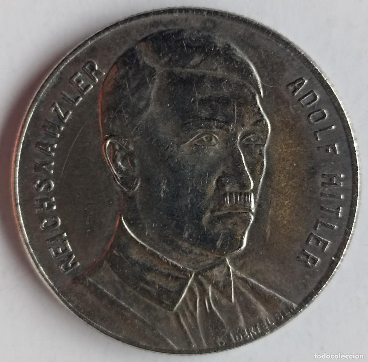 Militaria: Moneda Adolf Hitler 1937 (III Reich Hitler- Nazi- Alemania) WWII