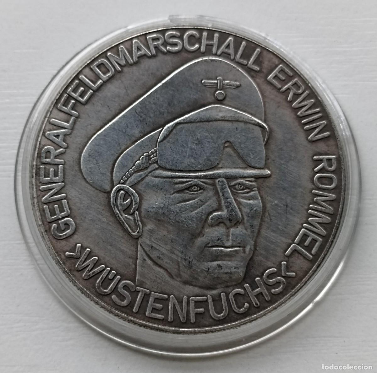 Militaria: Moneda conmemorativa General Rommel, Afrika Korps (III Reich Hitler- Nazi- Alemania) WWII