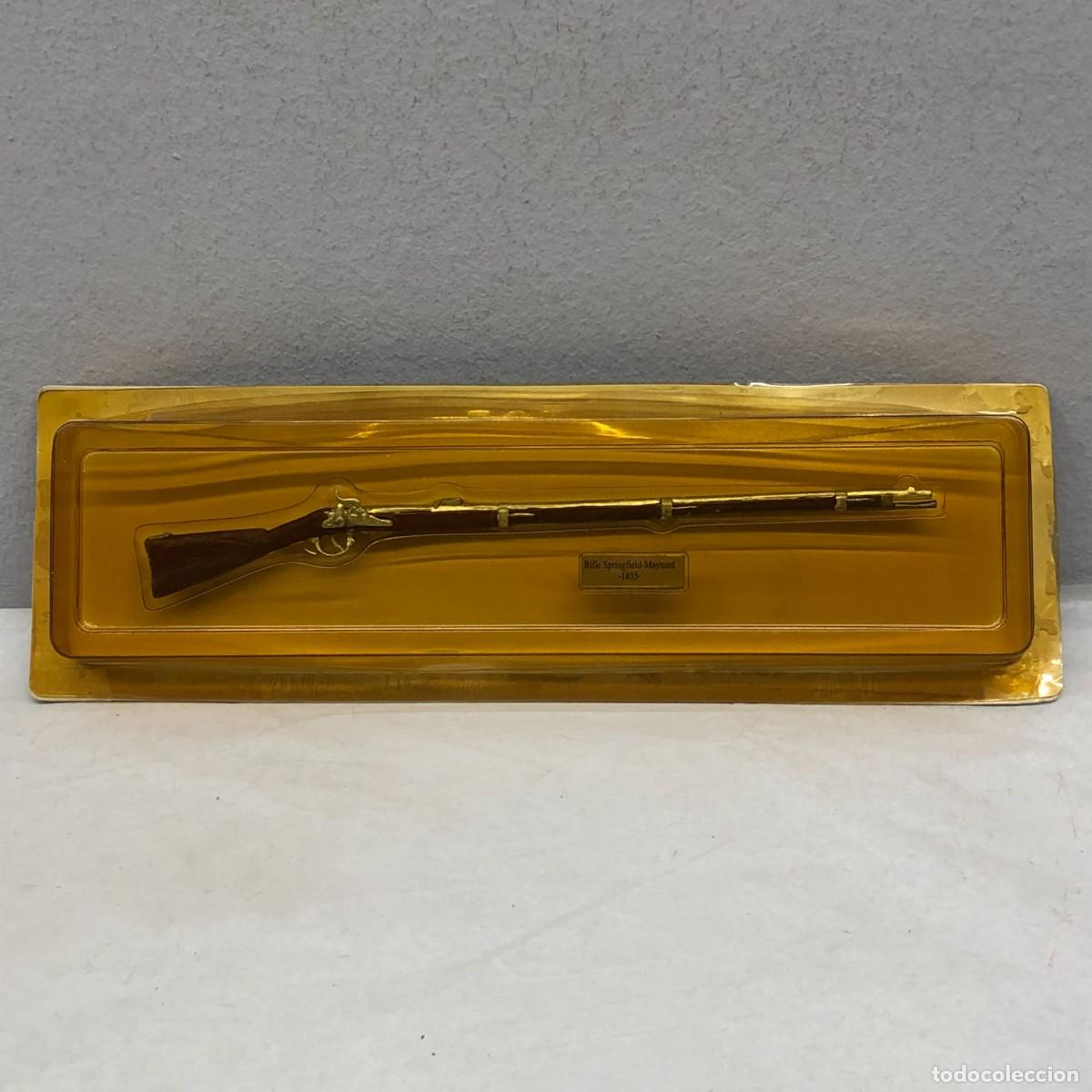Militaria: RIFLE SPRINGFIELD-MAYNARD 1855 - FUSIL EN MINIATURA - R&Eacute;PLICA - DE PLOMO - 230 MM LARGO / 916