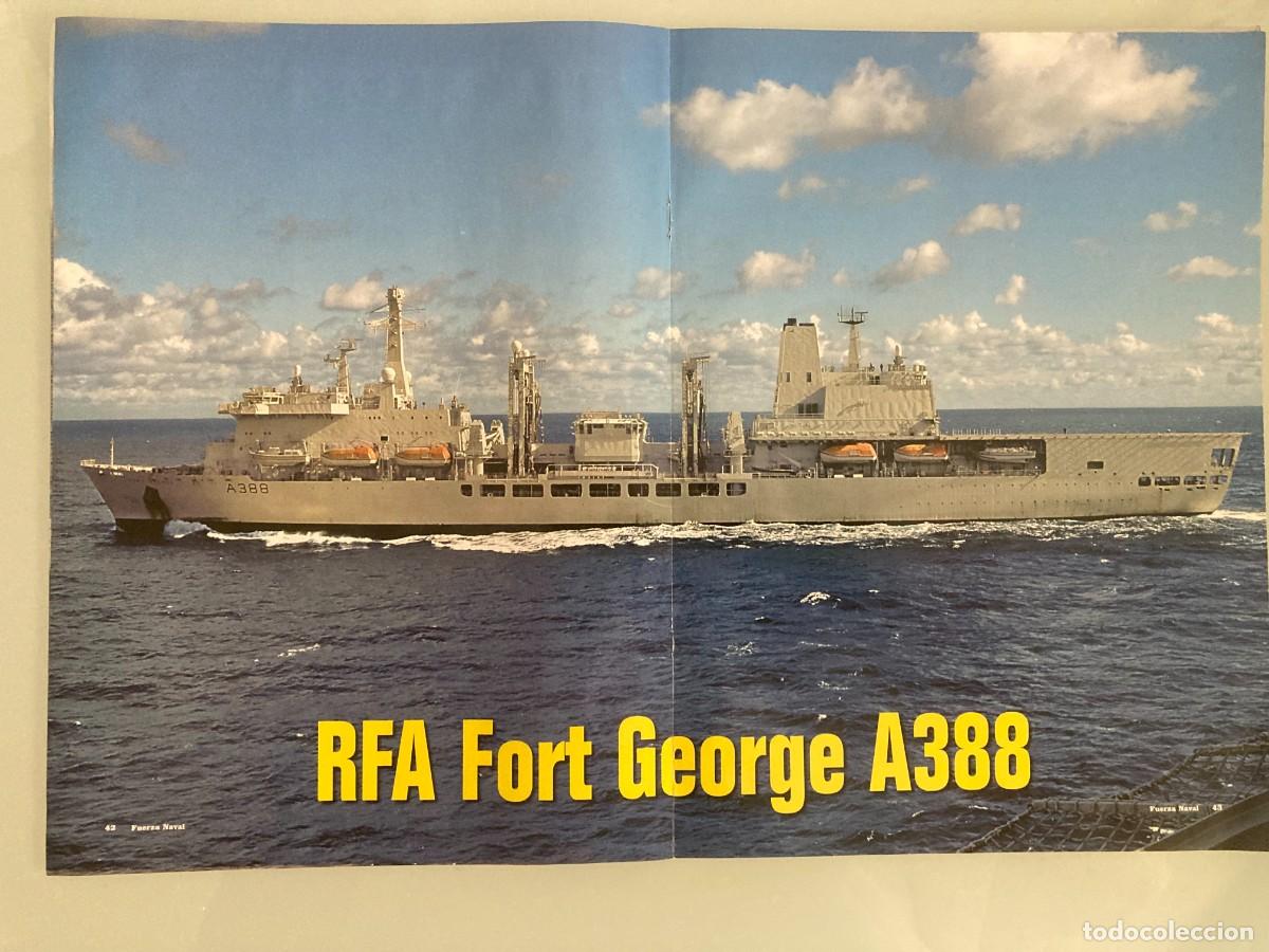 Militaria: POSTER, A-388 BUQUE AUXILIAR LOGISTICO, RFA FORT GEORGE A388, ARMADA INGLESA 42x29 cm
