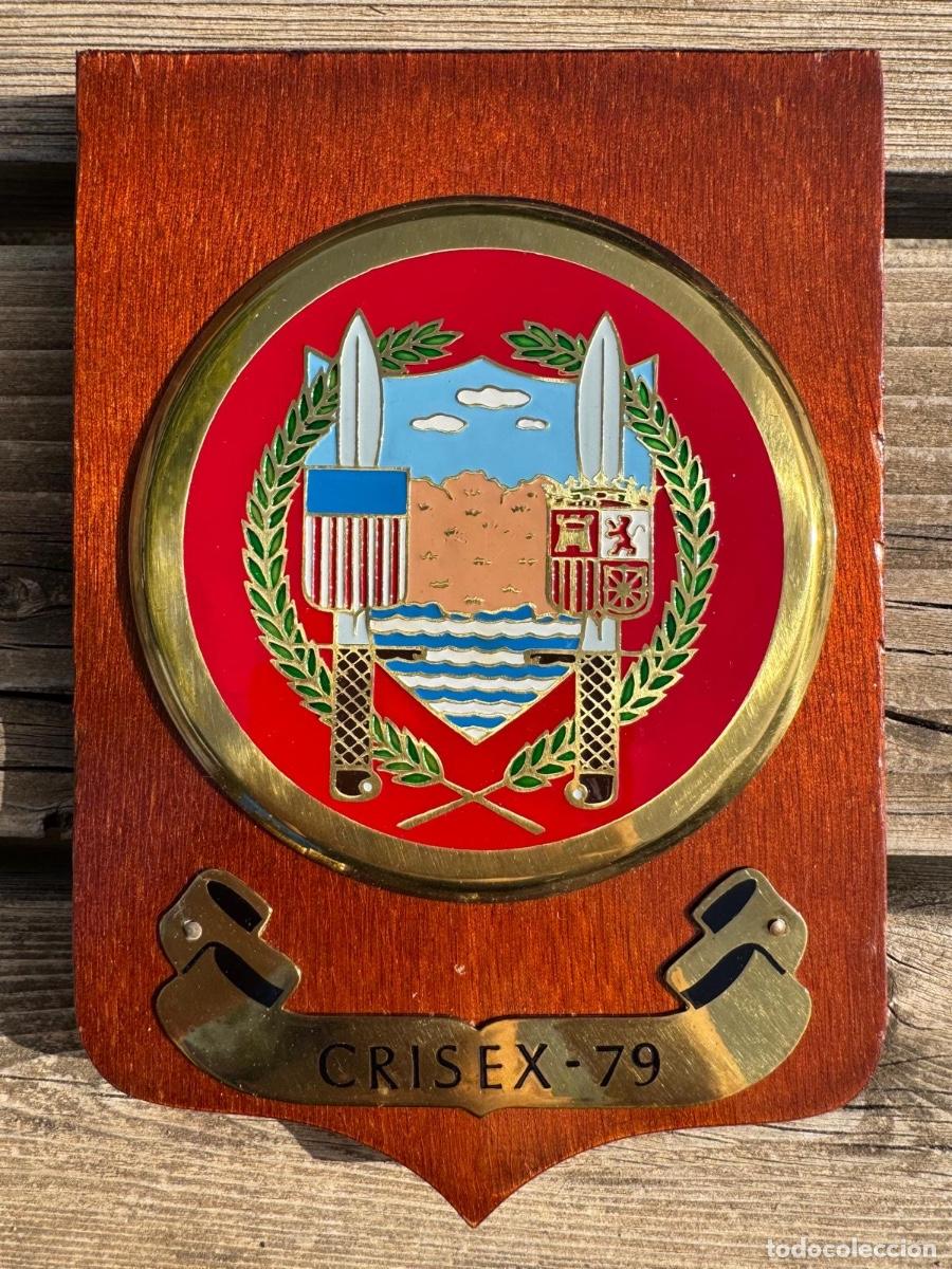Militaria: Metopa militar bronce madera operacion crisex 1979 20x14cms