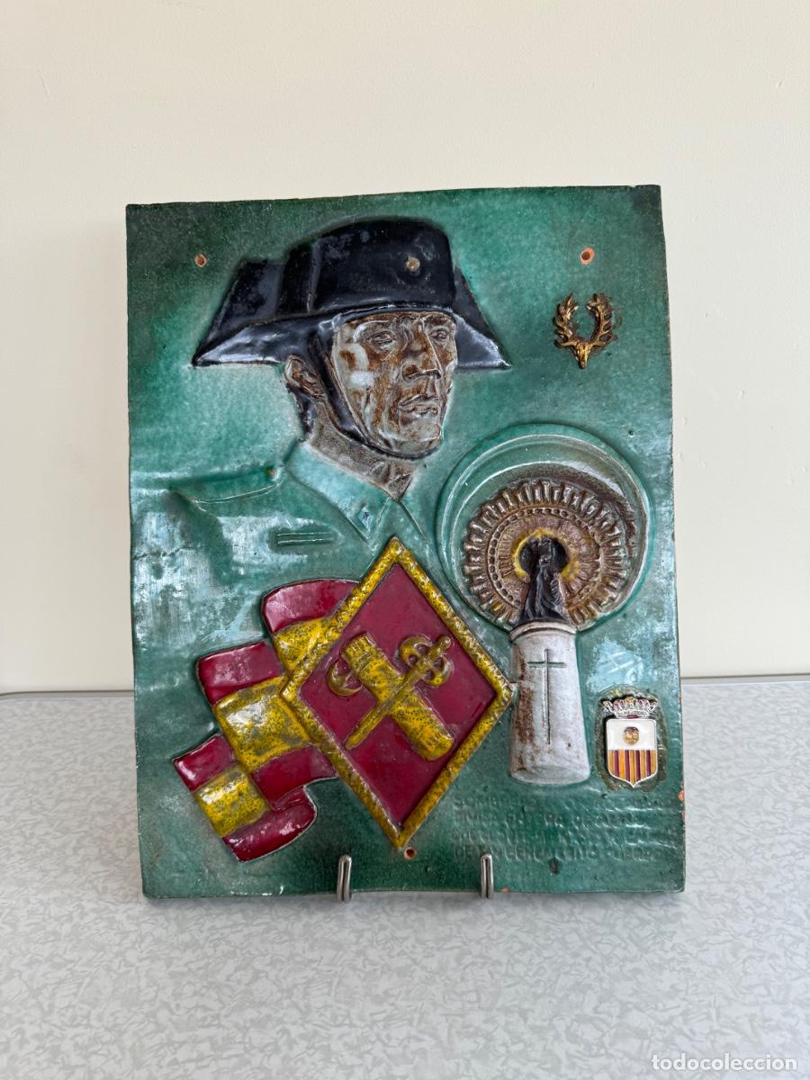 Militaria: GUARDIA CIVIL MUY RARA PLACA, AZULEJO, BALDOSA DE CER&Aacute;MICA