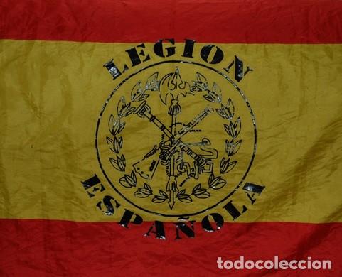 Militaria: BANDERA DE ESPA&Ntilde;A CON ESTAMPACION LEGION ESPA&Ntilde;OLA