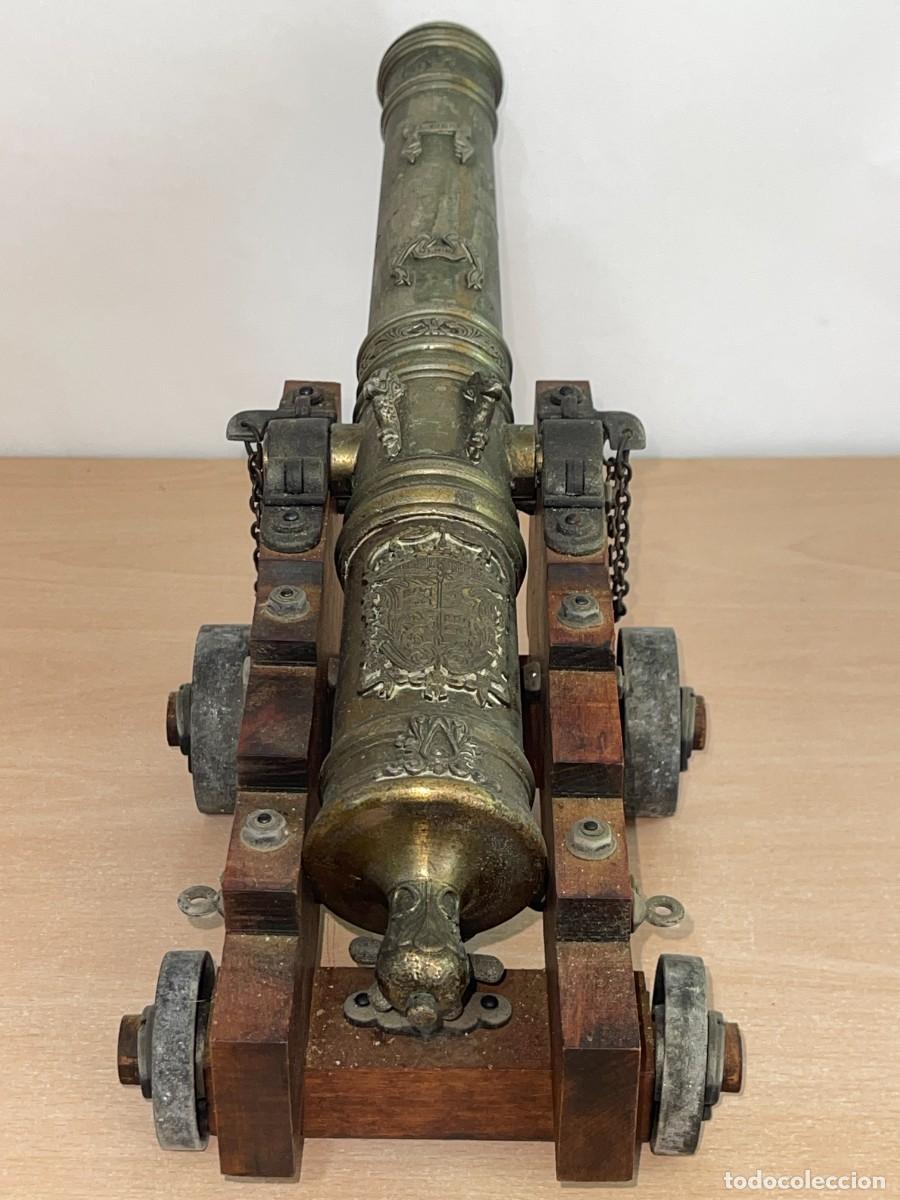 Militaria: Antiguo Ca&ntilde;&oacute;n EL TIGRE de bronce y madera 1/6 mide 46 cm. ideal xa figuras Geyperman Dragon