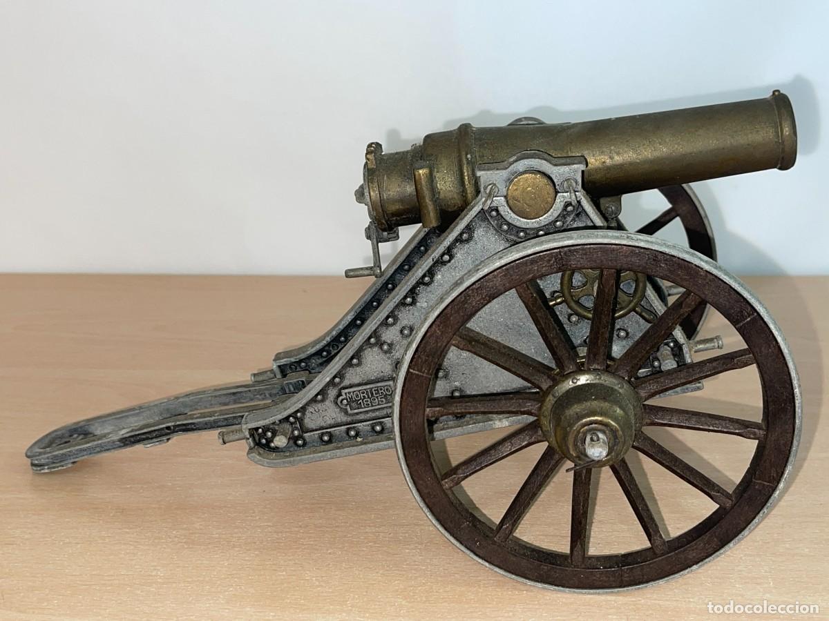 Militaria: Antiguo Ca&ntilde;&oacute;n MORTERO 1895 de bronce y madera 1/6 mide 38 cm. ideal para figuras Geyperman Dragon