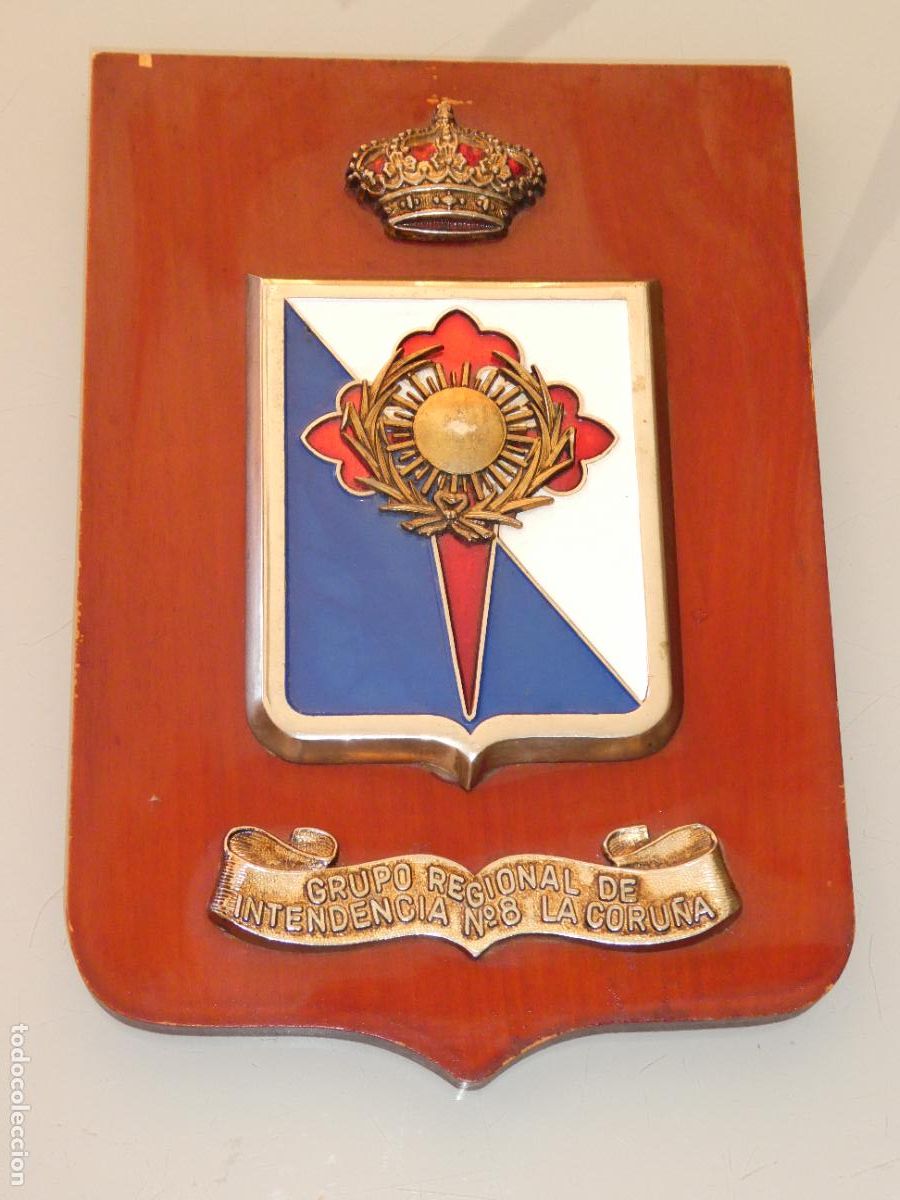 Militaria: METOPA MILITAR. GRUPO REGIONAL DE INTENDENCIA N&ordm; 8 DE LA CORU&Ntilde;A. 23X16CM. 580GR