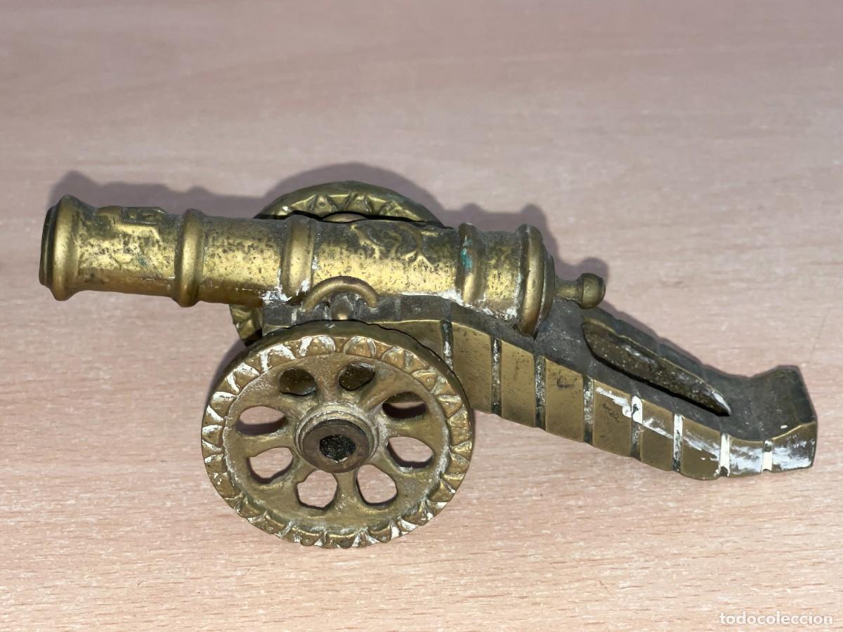Militaria: 4- Ca&ntilde;&oacute;n de bronce macizo decorativo 14,5 cm. ca&ntilde;&oacute;n militar napole&oacute;nico pirata corsario vintage