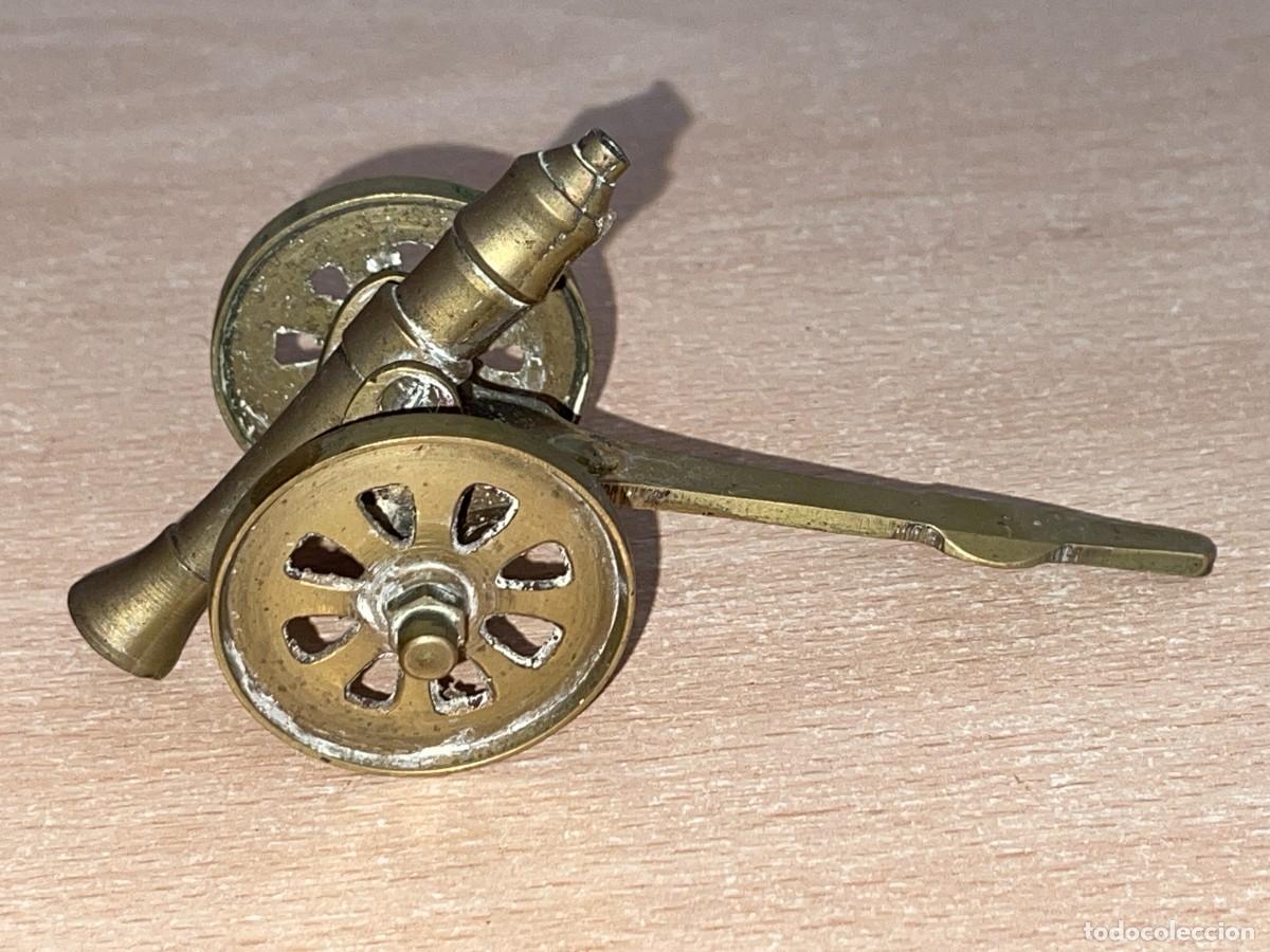 Militaria: 9- Ca&ntilde;&oacute;n de lat&oacute;n decorativo vintage 13 cm. ca&ntilde;&oacute;n militar napole&oacute;nico guerra pirata corsario