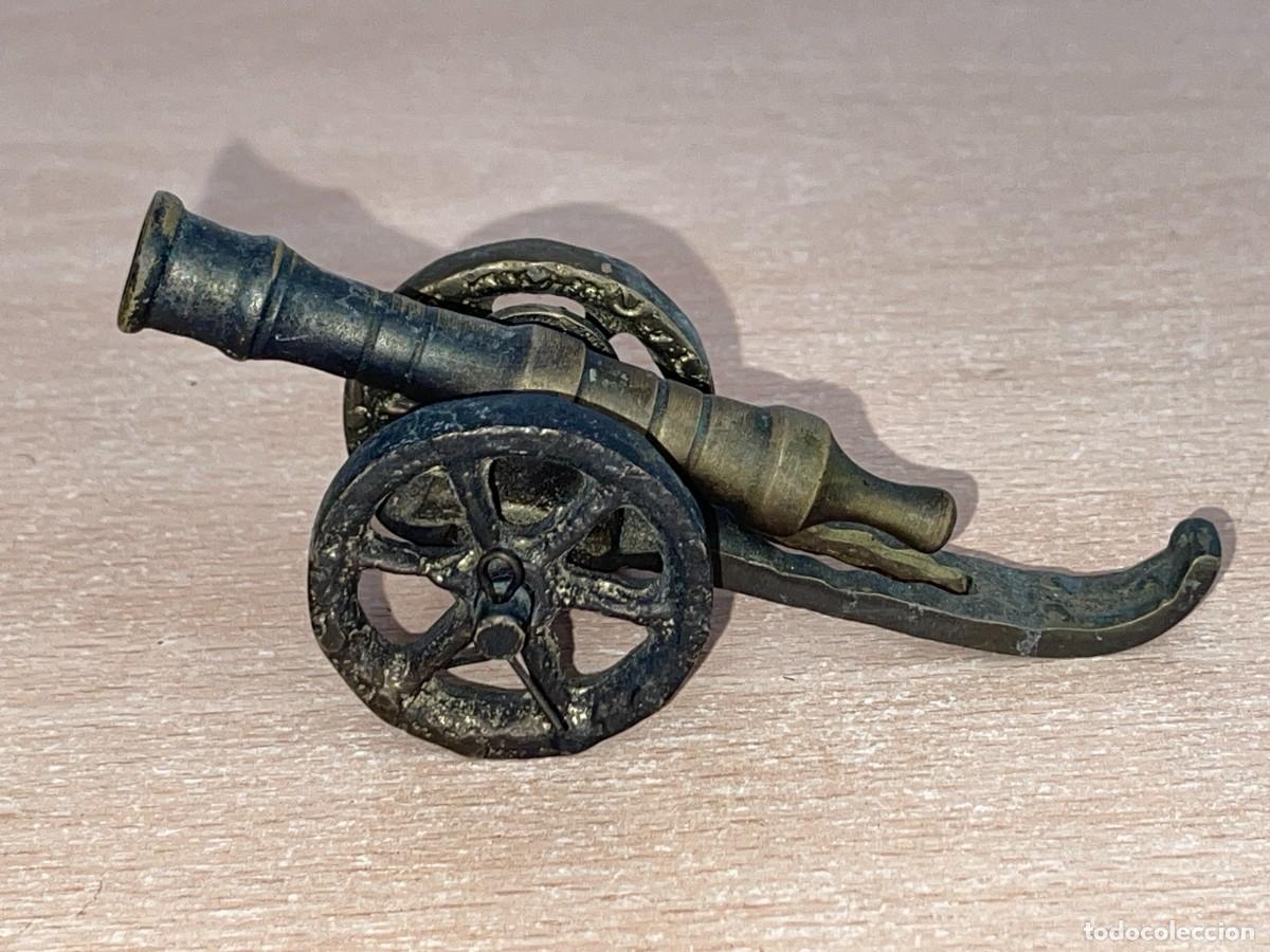 Militaria: 10- Antigo ca&ntilde;&oacute;n decorativo de bronce macizo vintage 10,5 cm. ca&ntilde;&oacute;n militar napole&oacute;nico guerra