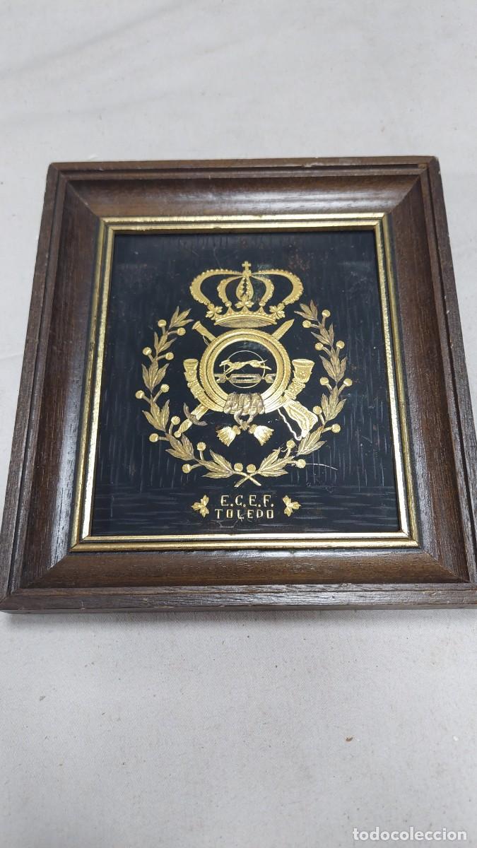 Militaria: Cuadro damasquinado ECEF Toledo