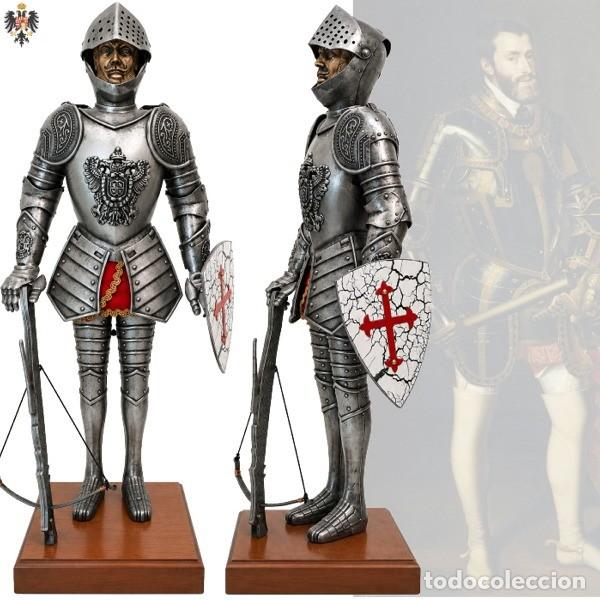 Militaria: ARMADURA MEDIEVAL CRUZADA BALLESTA CARLOS V. 38 CMS