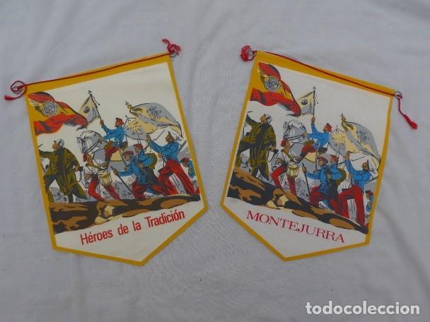 Militaria: ANTIGUOS BANDERINES CARLISTAS HEROES DE LA TRADICION Y MONTEJURRA 1967